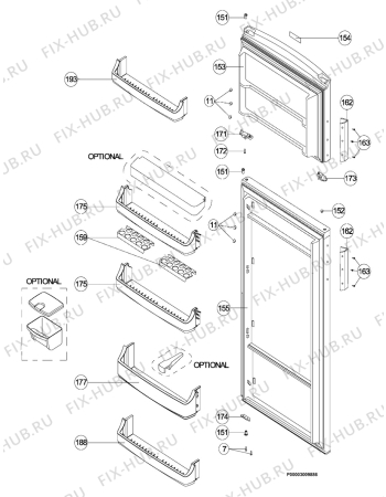 Взрыв-схема холодильника Electrolux END33600W - Схема узла Section 3